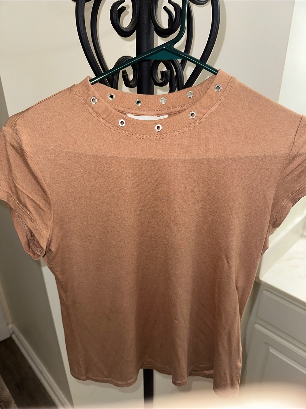 NWT H&M  Short Sleeve Eyelet Crewneck Top